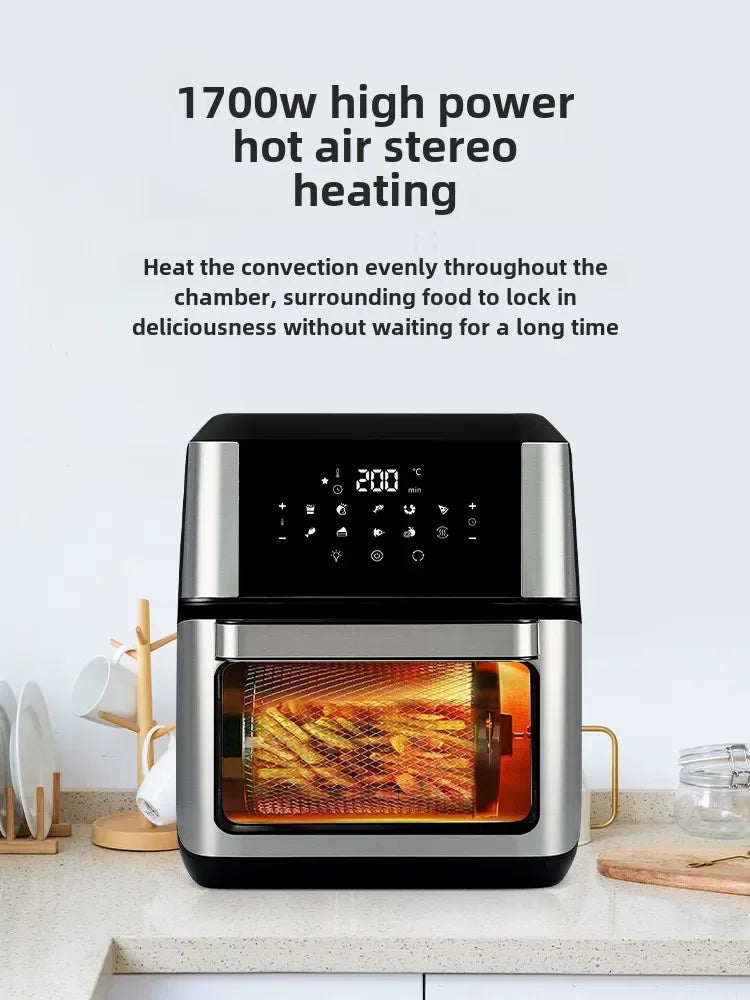 RONGEO metal inner pot air fryer, a new type of large capacity intelligent visual electric oven all-in-one household appliance