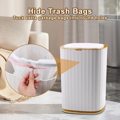 9/12/15L Smart Trash Can Large Capacity For Kitchen Bathroom Garbage Waterproof Trash Bin Induction Home Can Smart Automatic Bin