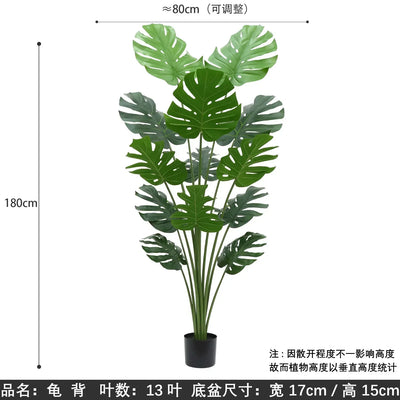 Large Artificial Palm Tree Tropical Fake Plants Green Plastic Palm Leafs Big Monstera Tree Branch For Home Garden Decor