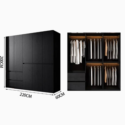 Bedroom Storage Wardrobes Sliding Clothes Black Wooden Girls Rack Cabinets Wardrobes Open Cupboard Guarda Roupa Home Furniture