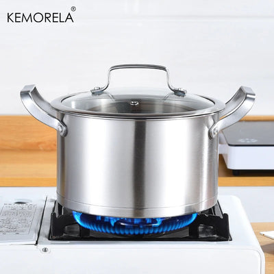 16/20/24cmStainless Steel Pot Set Thickened Right Angle Soup Pot Milk Pot Fry Pot Household Right-Angle Steamer Kitchen Utensils