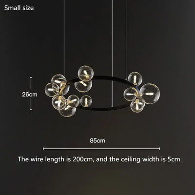 Nordic Living Room Simple Magic Bean Molecule Bubble Lamp Full Spectrum Eye Protection Bedroom Restaurant Glass Ball Chandelier