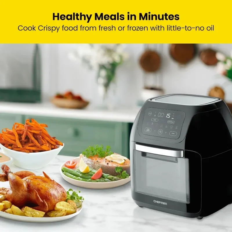 CHEFMAN Multifunctional Digital Air Fryer+ Rotisserie, Dehydrator, Convection Oven, 17 Touch Screen Presets Fry