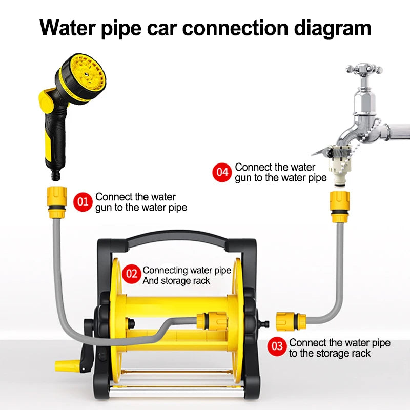 Car wash hose water gun organizer large yellow hose car garden hose reel hose hose hose organizer car wash watering artifacts