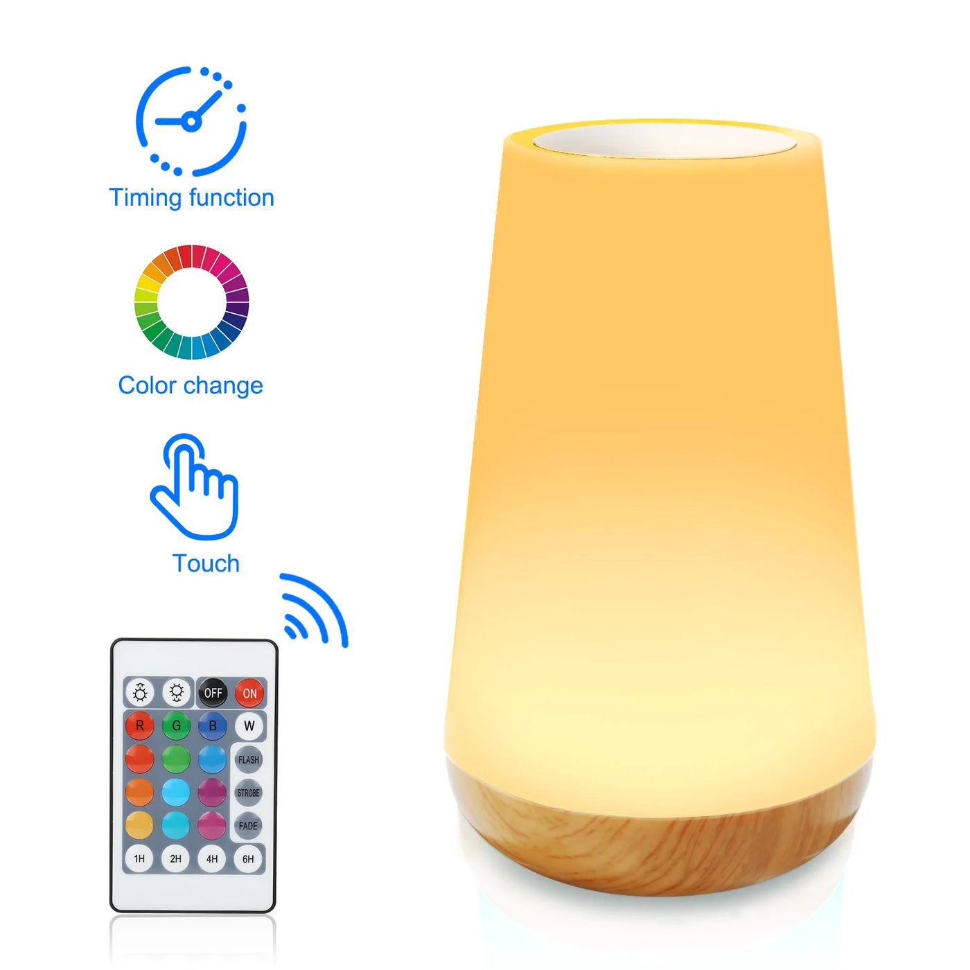 Night Light 13 Colors Changing RGB Lamp Remote Control Touch Dimmable Lamp Portable Table Bedside Lamps USB Rechargeable Lamps