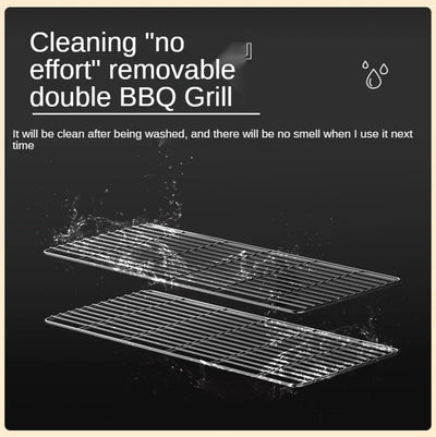 Electric Grill Electric Baking Oven Double-layer Household Baking Oven Barbecue Pot Electric Baking Pan Non Stick Kebab Machine