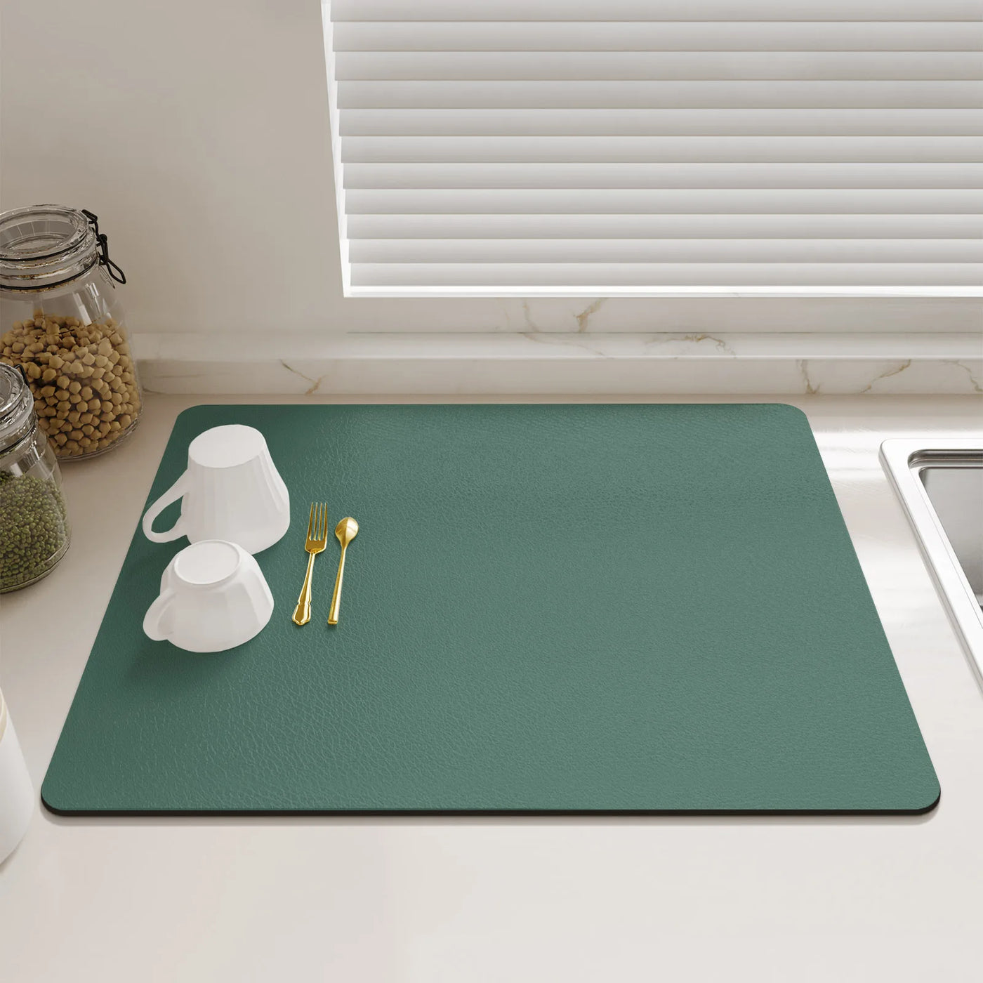 Solid Kitchen Super Absorbent Mat Coffee Dish Drying Mats Non-slip Draining Pad Quick Dry Tableware Faucet Placemat Dinnerware