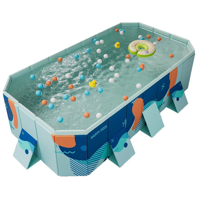 Foldable Non-Inflatable Kids' and Adults' Outdoor Swimming Pool - Hard Plastic Shell, Kid Pool for Backyard Dog Pools