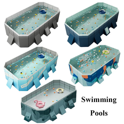 1.6-3M Swimming Pool Foldable Frame Paddling Pools Thickened Wear-Resistant Outdoor Non-Inflatable  Summer Water Game For Family