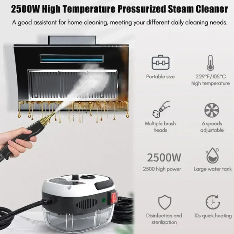 2500W Steam Cleaner High temperature Jet Washer Range Hood for Kitchen Air Conditioner Car Cleaning Machine Home Appliances 220V