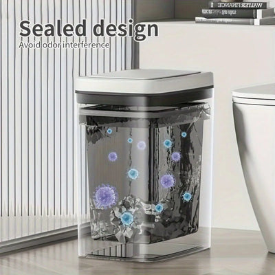 18L intelligent induction trash can needs 2 AA batteries (not included) for gentle lifting moisture resistance and tight sealing