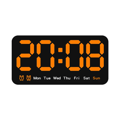 Digital LED Alarm Clock with Snooze Function.For Table Stand or Wall Hanging.Brightness Level Adjustable.Sound Control Backlight