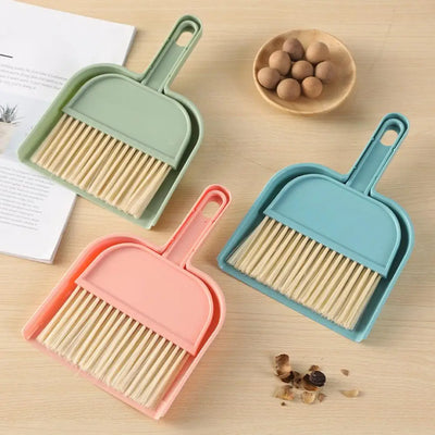 Small Broom With Dustpan Set With Handle Soft Bristles Handheld Countertop Plastic Mini Dust Pan With Broom Sweeper Cleaning Set