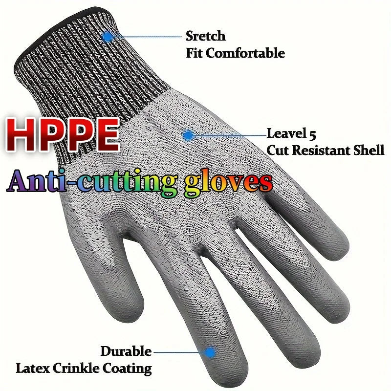 1 pair, Cut-Resistant Gloves with Non-Slip Grip, Durable Nitrile Foam Coating, Touchscreen Compatible, and 3D-Comfort Fit