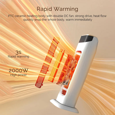 Electric PTC Fan Heater Adjustable Temperature Remote Control Timing Energy Saving Power Saving Bathroom Living Room Warmer