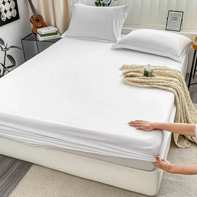 Premium Solid Color Brushed Fitted Sheet,Ultra-Soft Sateen Weave for Cozy Nights - Hypoallergenic and Easy Care Bedding