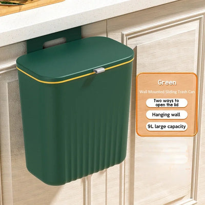 9L Wall Mounted Trash Can Kitchen Cabinet Storage Smart Bucket For Bathroom Recycling Hanging Trash Bins Kitchen Accessories