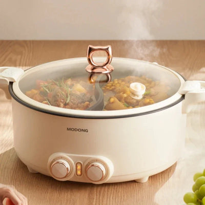 DK75: Dual Hot Pot Cooker, Portable Electric MultiFunction Pot, Perfect for Dorms, Students, and Small Kitchens, Easy to Clean