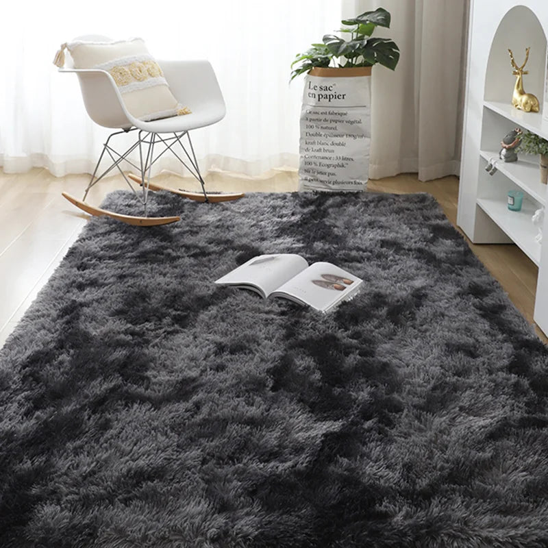 Nordic Furry Rug Bedroom Carpet Living  Room Modern Decoration Hairy Carpets Large Size Black Gray Pink Beige Non Slip Mat