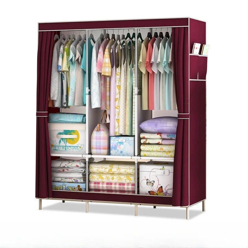 Simple Cloth Cabinet Storage Dustproof Combination Closet Wall Open Closets Economic Wardrobes Home Furniture Cabinet Armoire