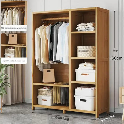 Space Saving Cheap Closet Modern Minimalist Nordic Display Lounge Open Wooden Wardrobe Storage Vestidores Trendy Furniture