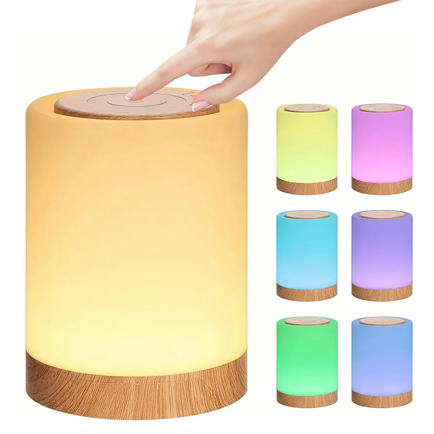 Smart LED Night Light,Portable Touch Control Table Lamp,USB Rechargeable RGB Changing room decor for Kids Bedroom Camping