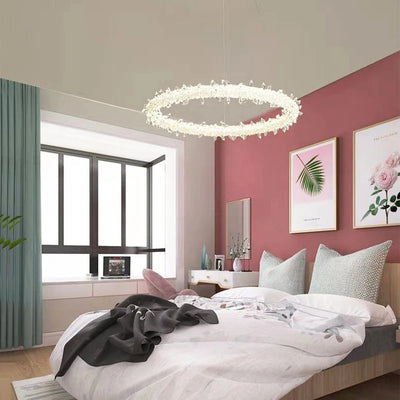 Nordic bedroom LED chandelier living room ceiling chandelier hotel crystal lamp modern room lighting