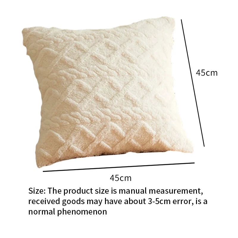 Twist KnittingPlush Pillow Case Vintage Knitted Cushion Cover Simple Cushion Plush Pillowcase Headboard Back