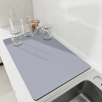 Super Absorbent Kitchen Faucet Mat Coffee Dish Drying Mats Non-slip Draining Pad Quick Dry Tableware Placemat Dinnerware