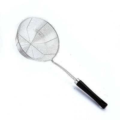 Large Thickened Stainless Steel Wire Colander with Plastic Long Handle Kitchen Noodle Hot Pot Strainer Spoon Skimmer Kitchenware