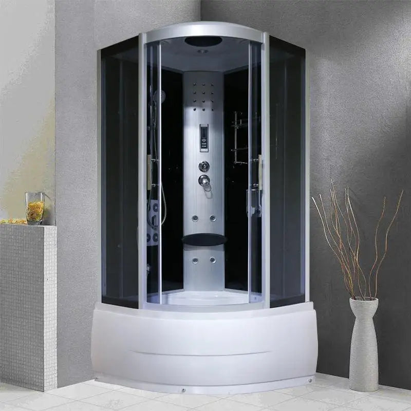 Integral with bathtub surfing steam bath sauna shower room tempered glass