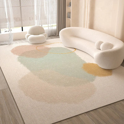 VIKAMA Cream style carpet living room light luxury high sense sofa floor mat French thickened bedroom bed rug non-slip carpet