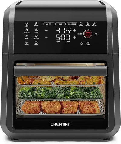 CHEFMAN Multifunctional Digital Air Fryer+ Rotisserie, Dehydrator, Convection Oven, 17 Touch Screen Presets Fry