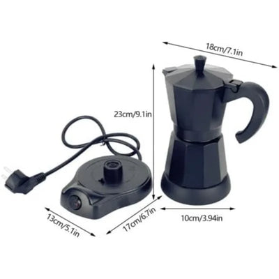 300ML Electric Coffee Pot Italian Coffee Pot Espresso Makers Portable Aluminum Electric Mocha Pot for Cafe Office Restaurant Use