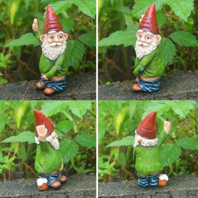 Garden Pee Dwarf Ornament Resin Elf Cartoon White Beard Old Man Statue Christmas Gift Ornament Handmade Resin Figurines Pooping