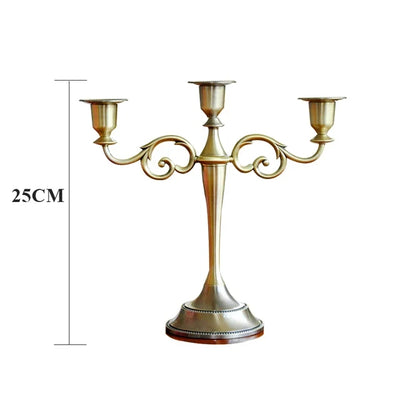 New Bronze Candelabra Metal 5-arms/3 arms Candle Holders Wedding Decoration Candlesticks Event Candle Stand Table Centerpiece