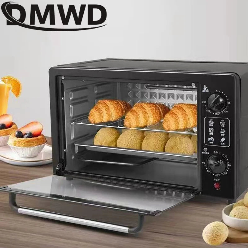 DMWD 22L Household Electric Oven Multifunctional Roaster Timing Baking Oven Grill Cake Pizza Breakfast Baking Machine 1000W