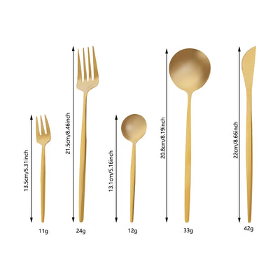 90PCS Gold Dinnerware Set, Gold Flatware Cutlery Set, Stainless Steel Utensils Set for Home Restaurant