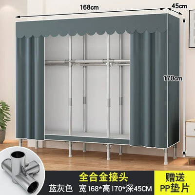 Simple Steel Frame Wardrobe  Easy Assembly, NonWoven Fabric Closet, Durable Storage Solution, Bedroom Organization