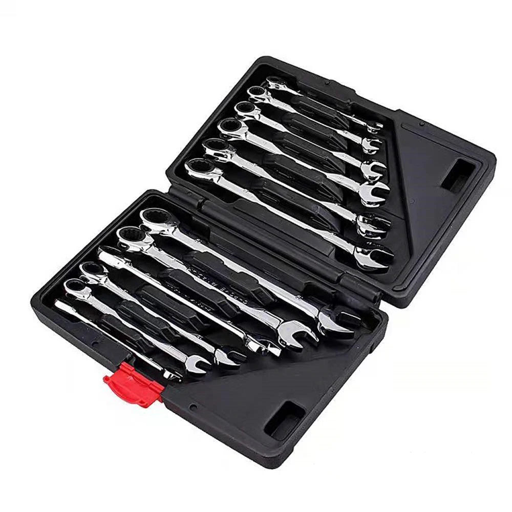 Car Repair Tool 72 Teeth 12 Piece Ratchet Wrench Set