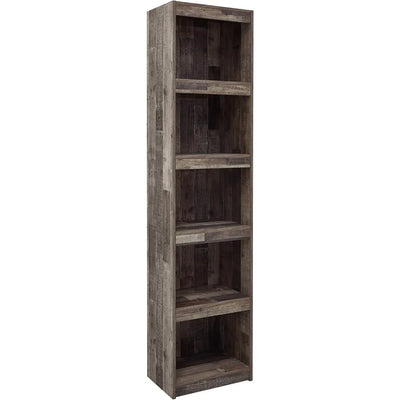 Trinell Rustic Entertainment Center Pier Bookcase with 3 Adjustable Shelves