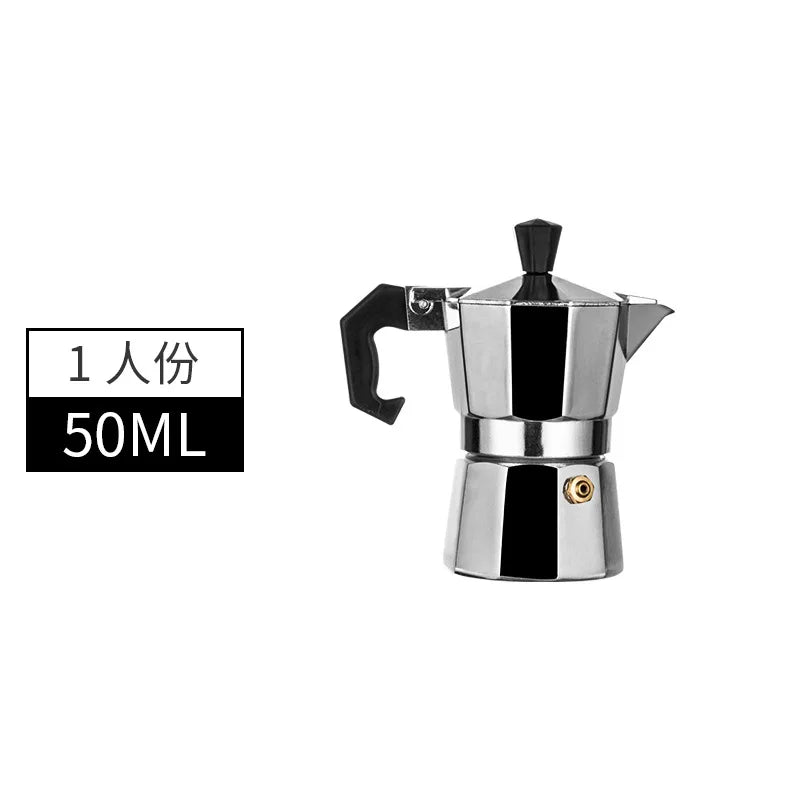 Alloy Coffee Maker Moka Pot 50ml 100ml 150ml 300ml 450ml 600ml Espresso Percolator Pot Mocha Coffee Pot