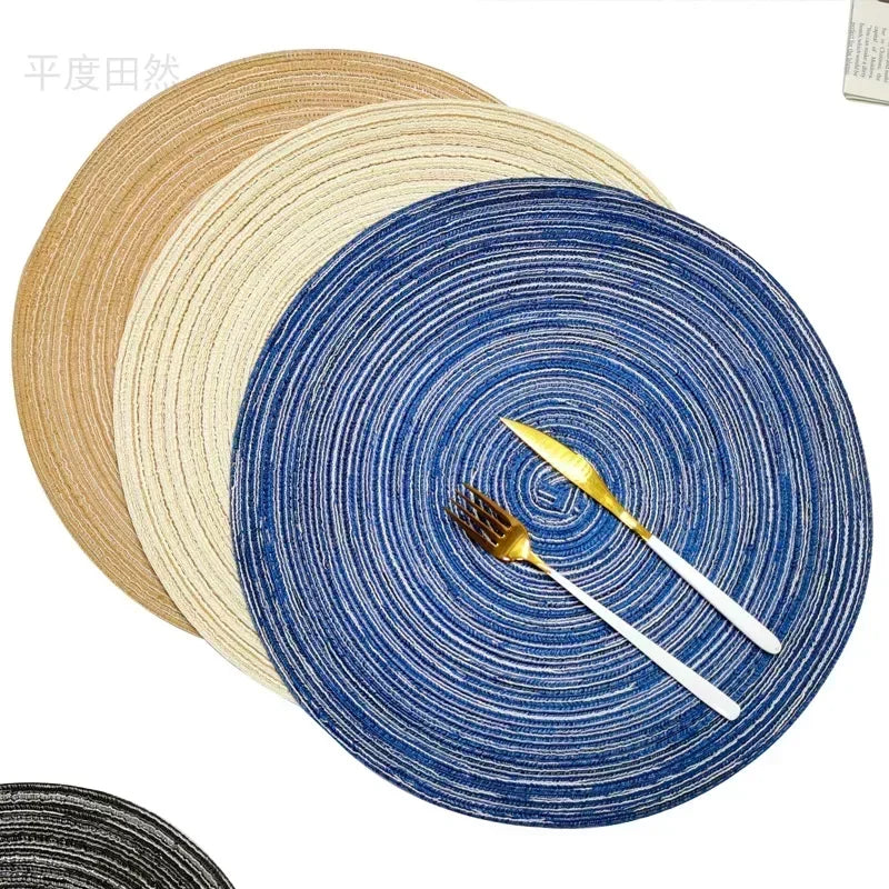 Round Braided Placemat Washable Round Placemats for Kitchen Table Round Table Mats for Party BBQ Christmas Everyday Use