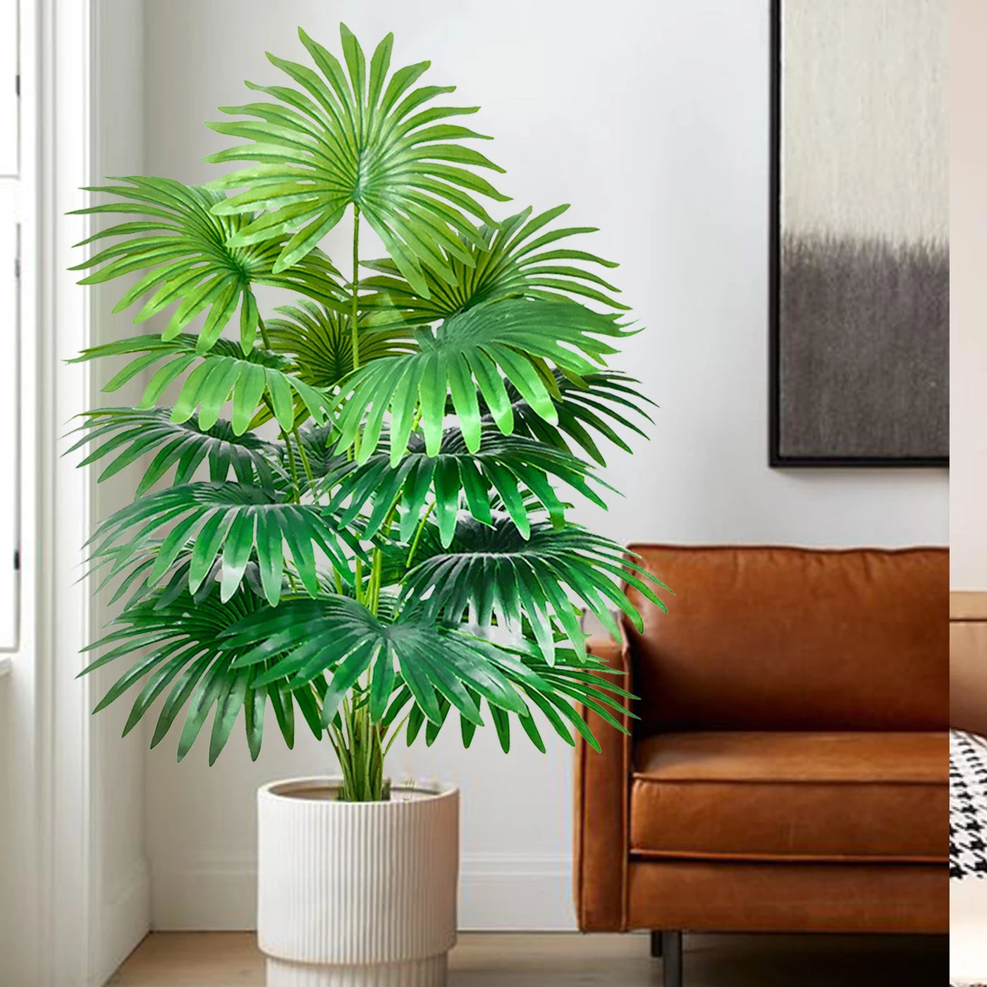 60-105cm/41.33in  Artificial fan leaf tropical plant large fake palm office home holiday decoration