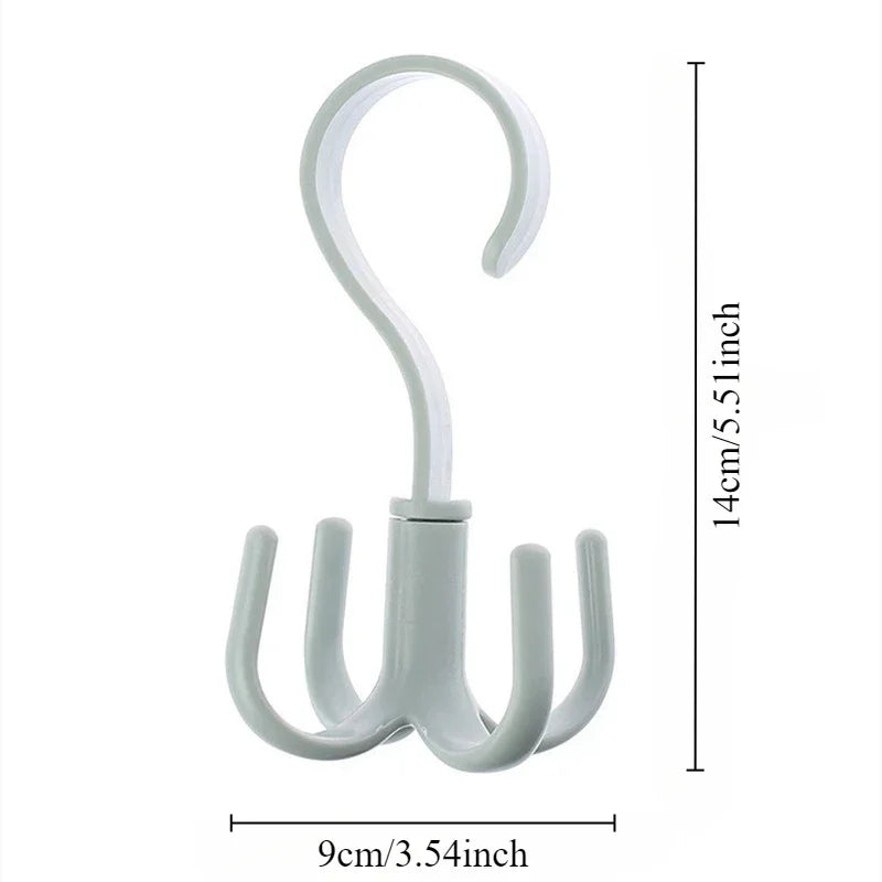 1PC Multi-functional swivel four claw hooks space-saving hanging clothes hanging bags hat hooks