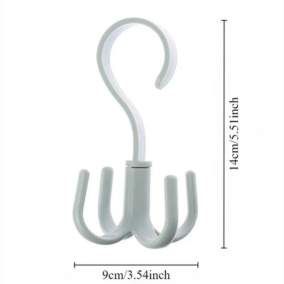 1PC Multi-functional swivel four claw hooks space-saving hanging clothes hanging bags hat hooks