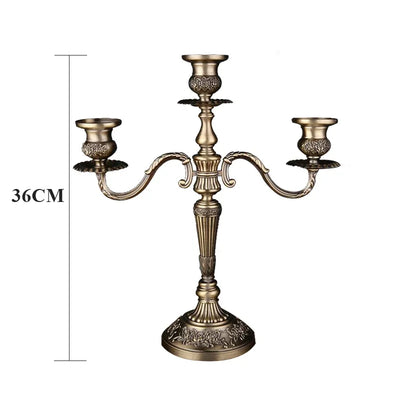 Home decor Bronze Candelabra Metal 5/3 arms Candle Holders Wedding Decoration Candlesticks Event Candle Stand Table Centerpiece