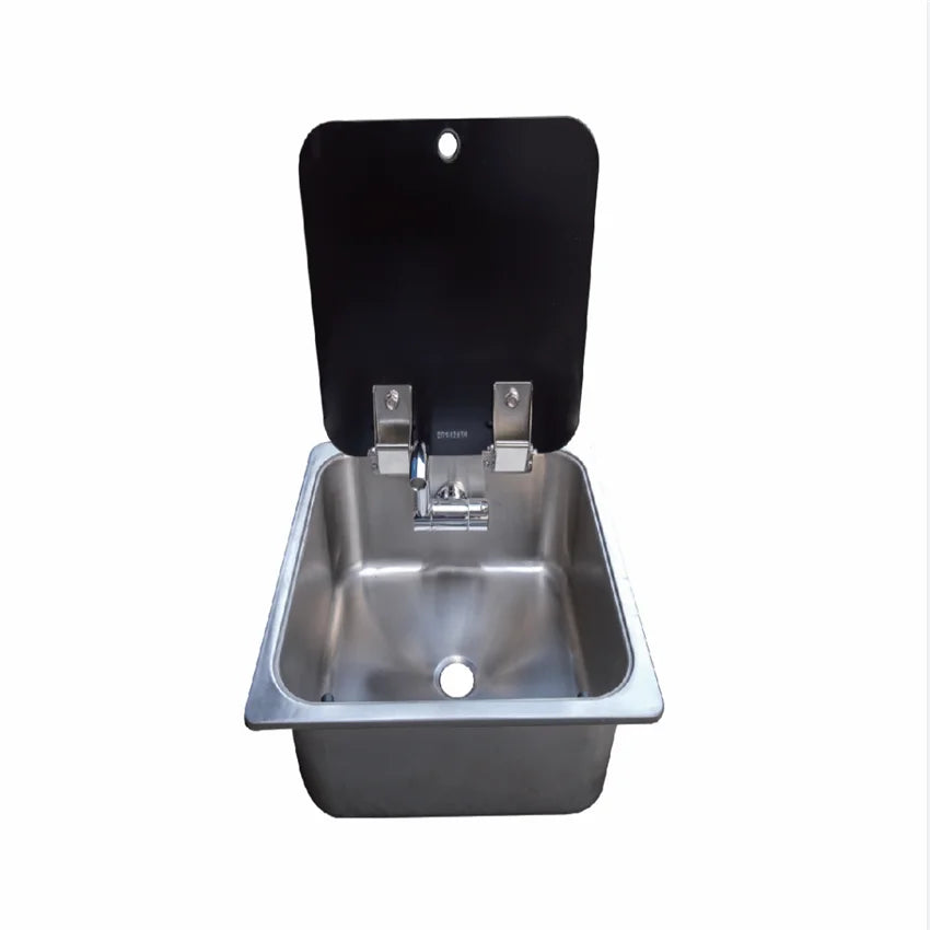 Stainless Steel Sink with Tempered Glass Lid 350*350*120mm GR-549B Boat Caravan Camper