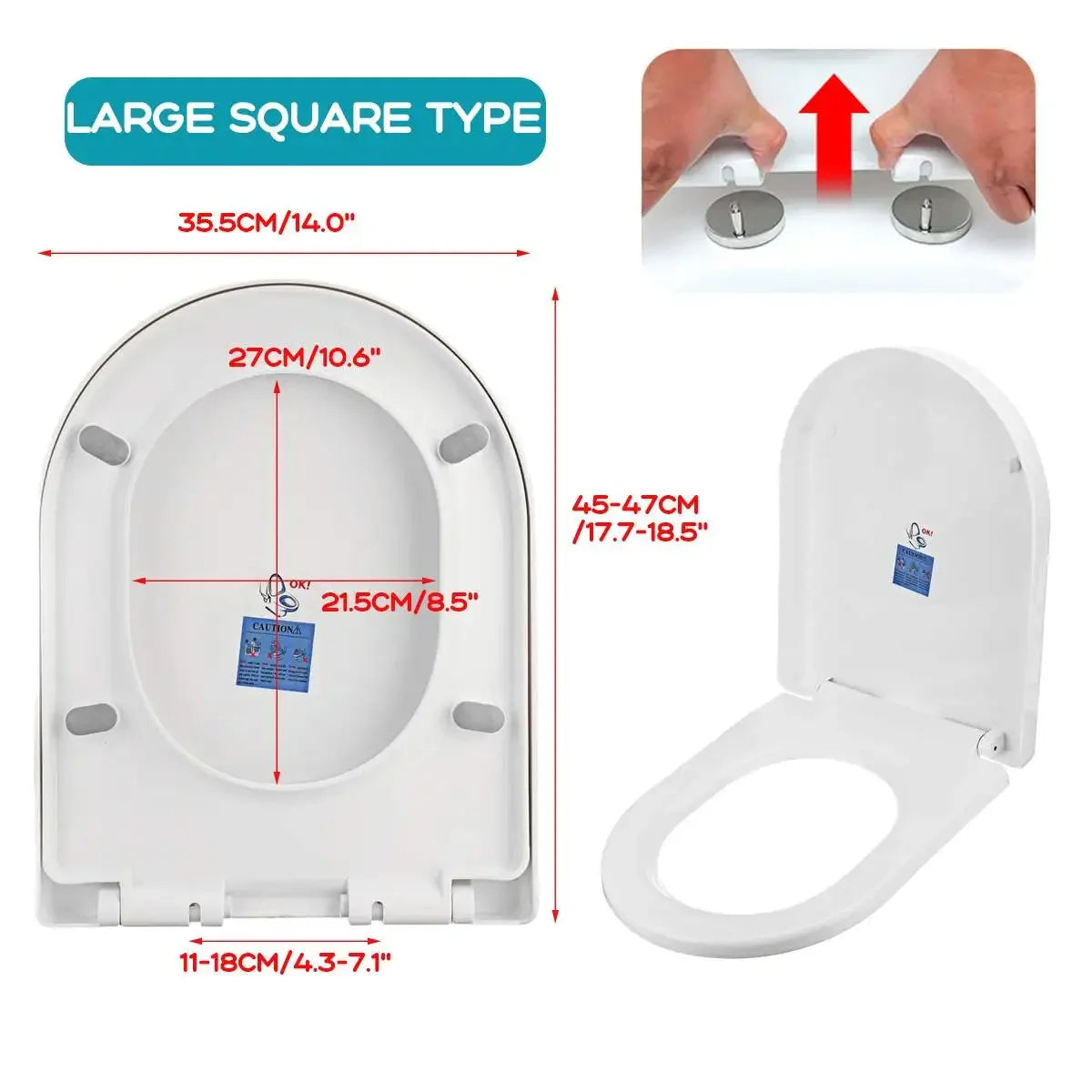 4 Types Square O V U Universal WC Toilet Seats Cover Toilet Lid Thicken Replacement Shape PP Board Soft Foam Gasket Toilette Use