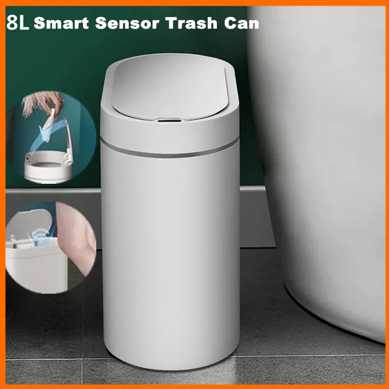 8L/15L Smart Sensor Trash Can Electronic Automatic Household Bathroom Toilet Waterproof Narrow Seam Sensor Bin